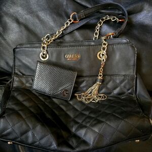 Guess quilted large bag 12"x10"x4" w/free G by Guess card holder